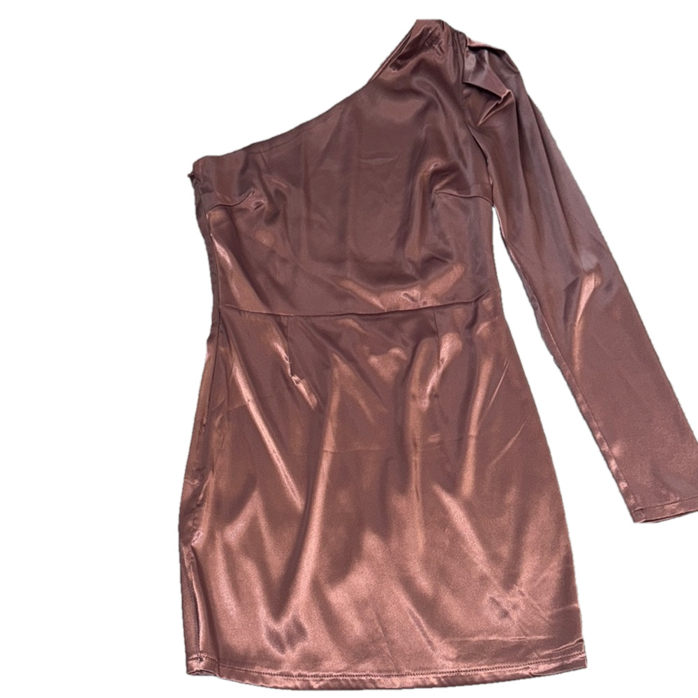 Elegant One-Shoulder Mauve Dress